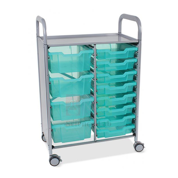 Double Antimicrobial Trolley with Deep and Shallow Trays